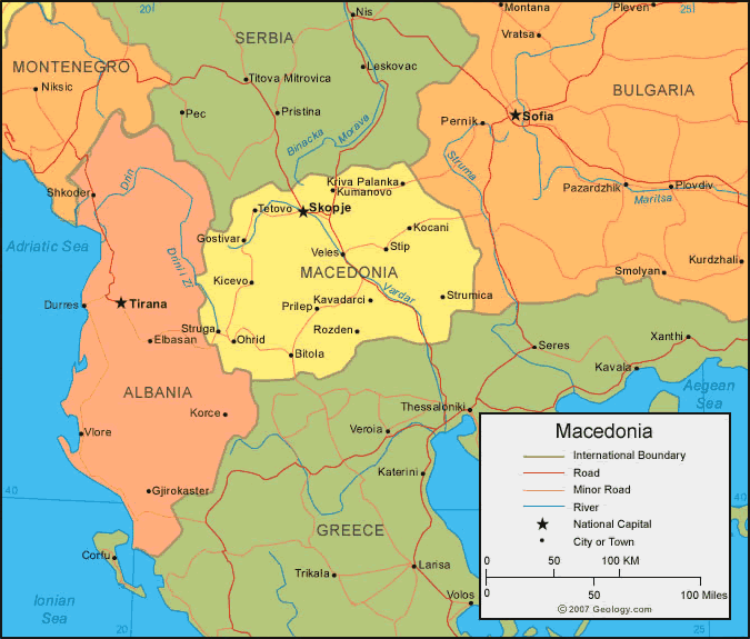 carte du macedonie