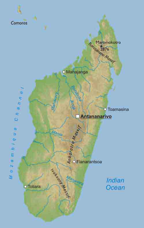 madagascar physique carte