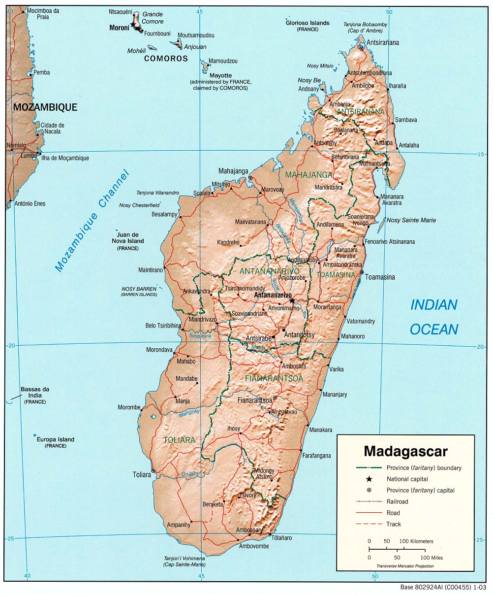 madagascar soulagement carte