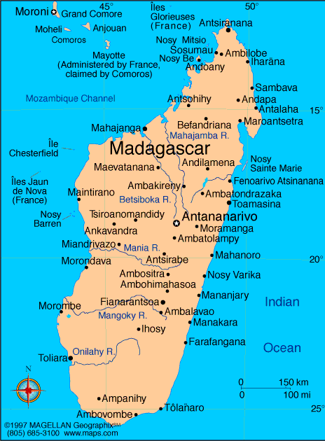 politique carte du madagascar