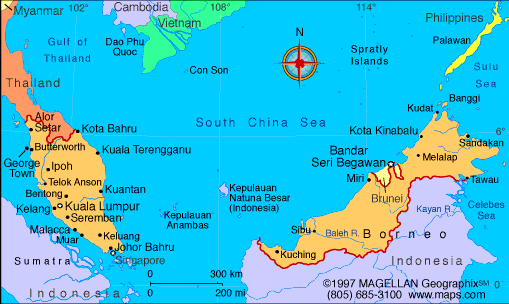 carte du malaisie