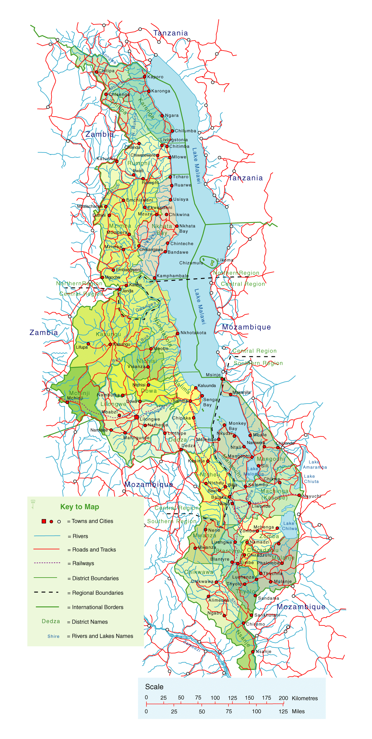 Malawi Apercu carte