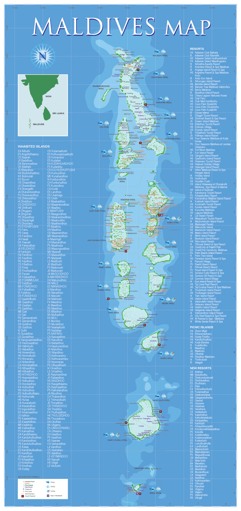 Maldives carte Politique