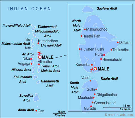 maldives carte indien ocean