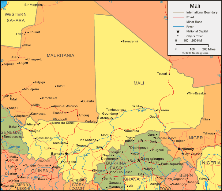 carte du Mali