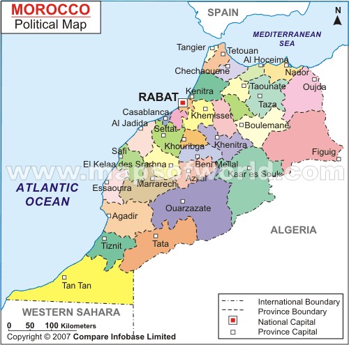 maroc politique carte