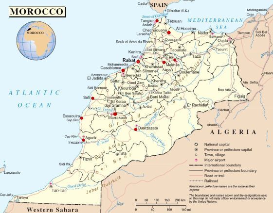 maroc villes carte