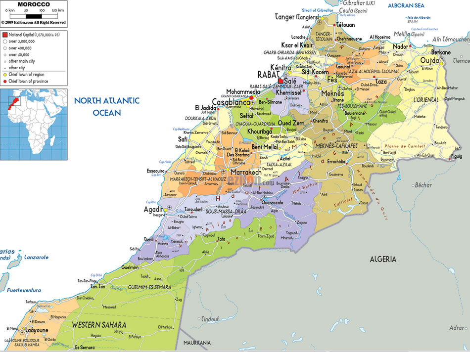 villes carte du maroc