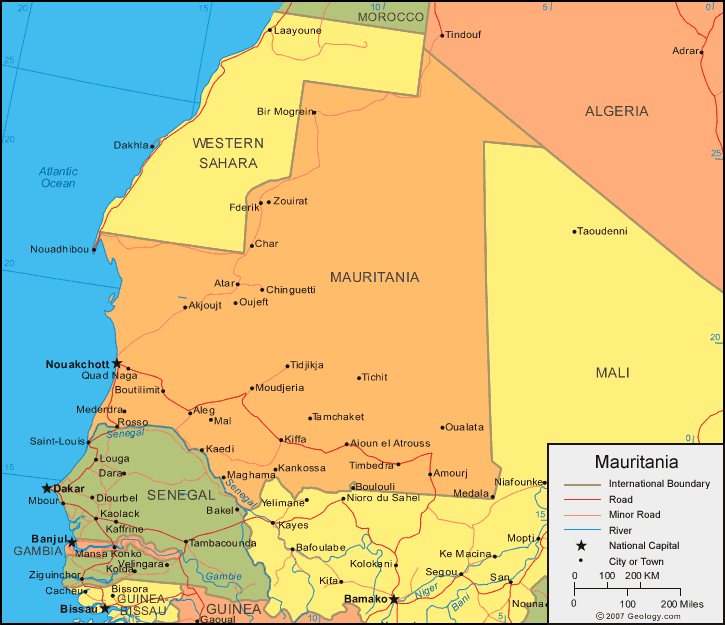 carte du mauritanie