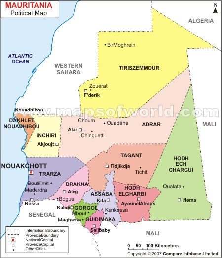 mauritanie carte