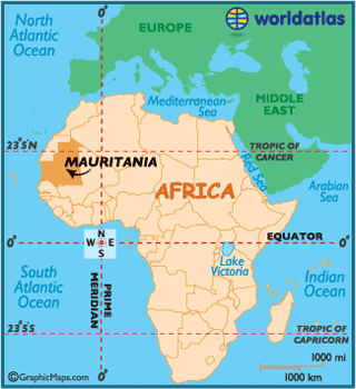 mauritanie carte afrique