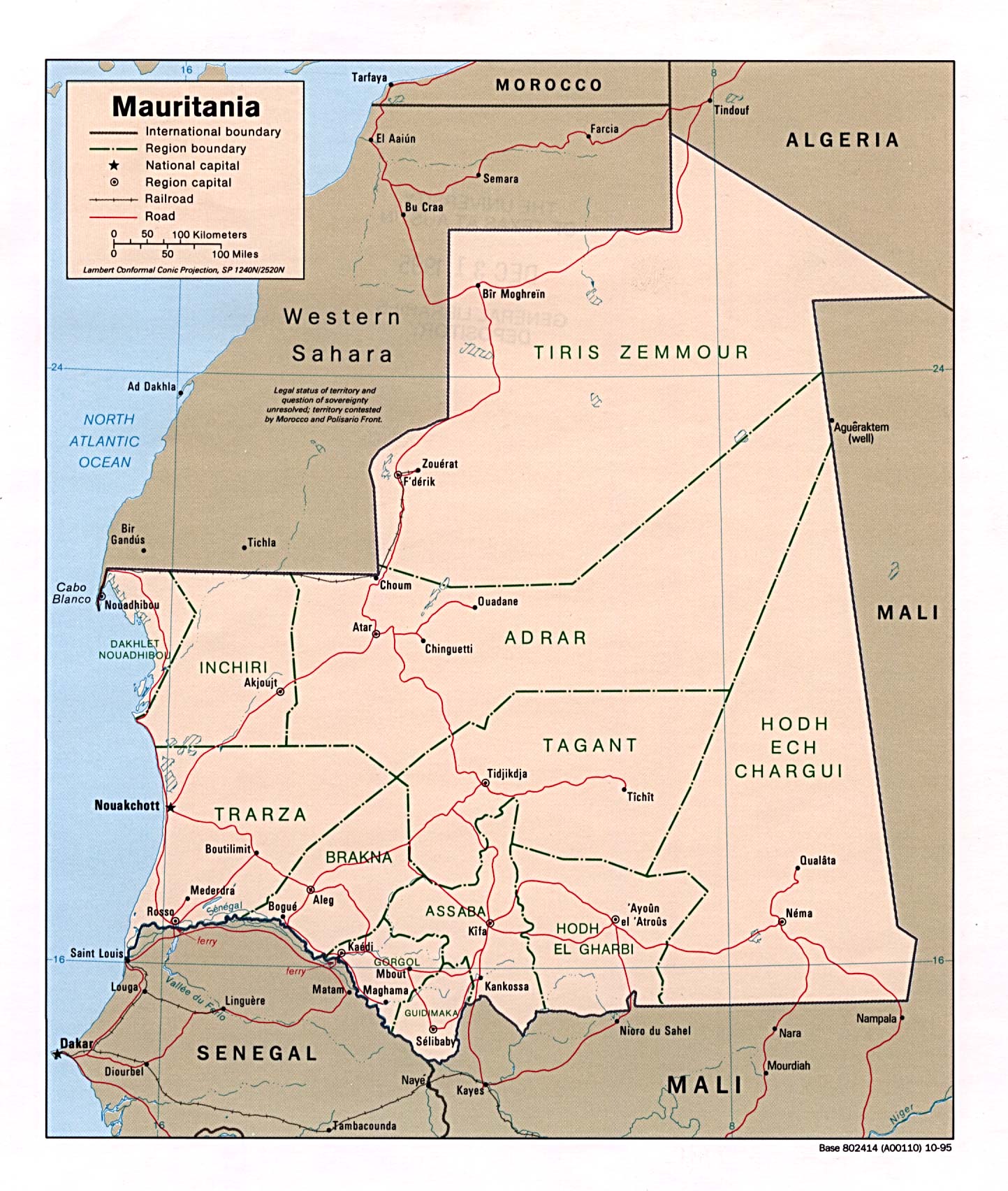 mauritanie politique carte