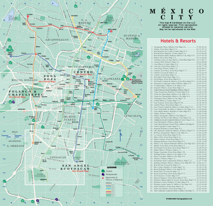 mexique ville centre plan