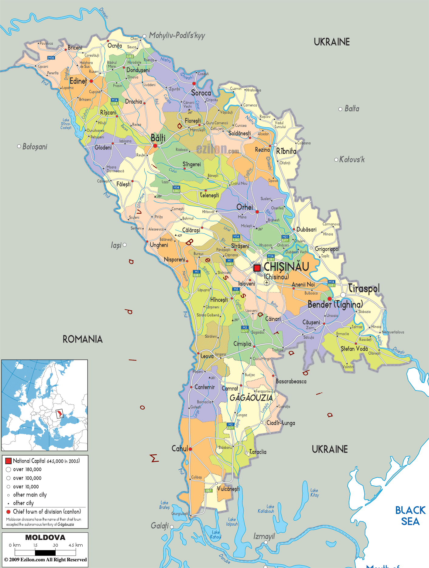politique carte du moldavie