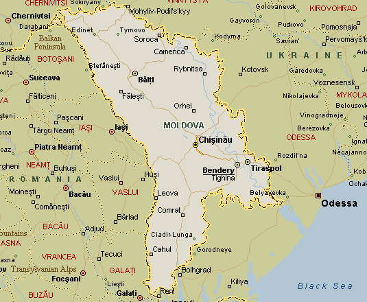 villes carte du moldavie