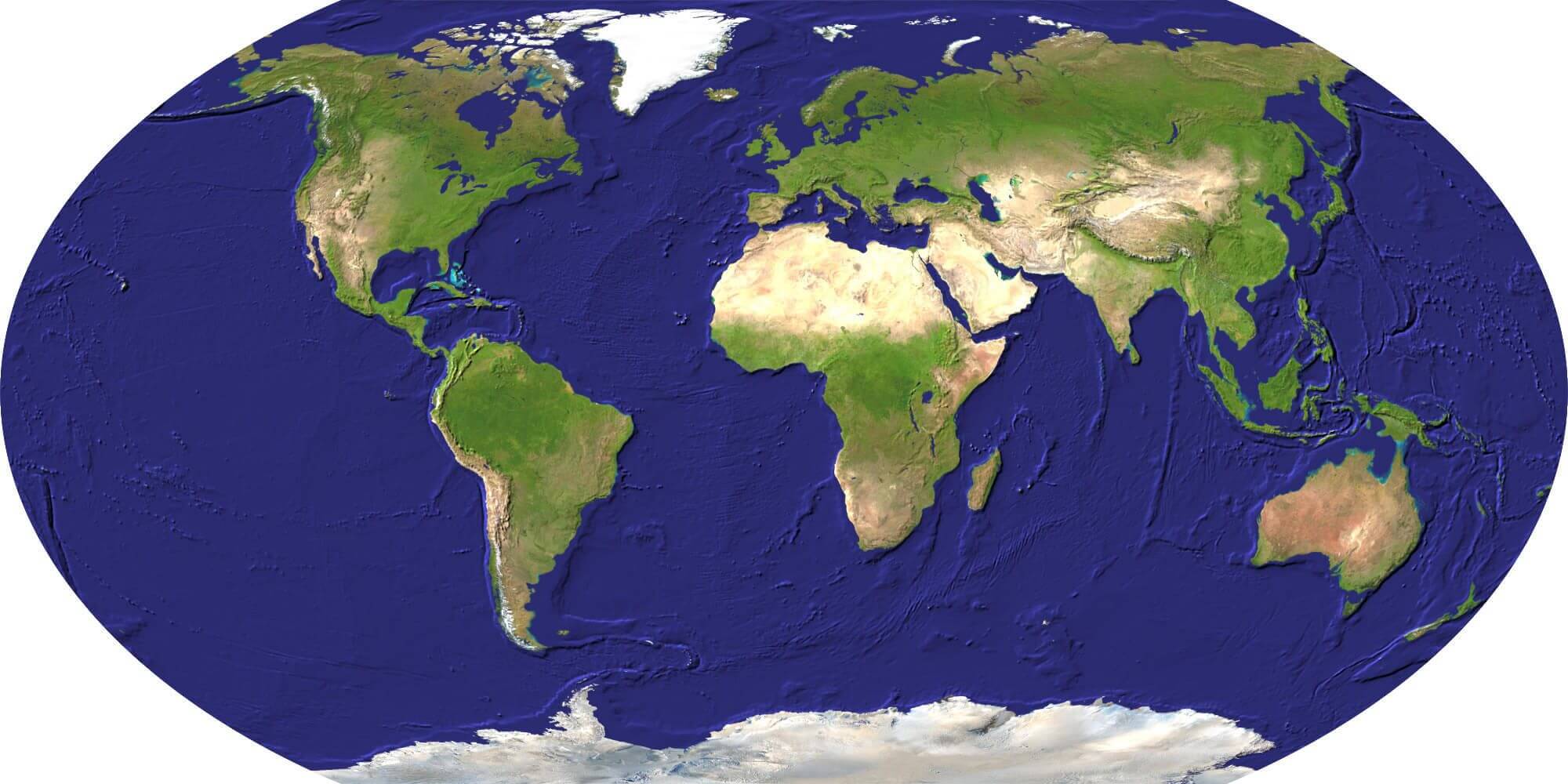 Carte du Monde satellite