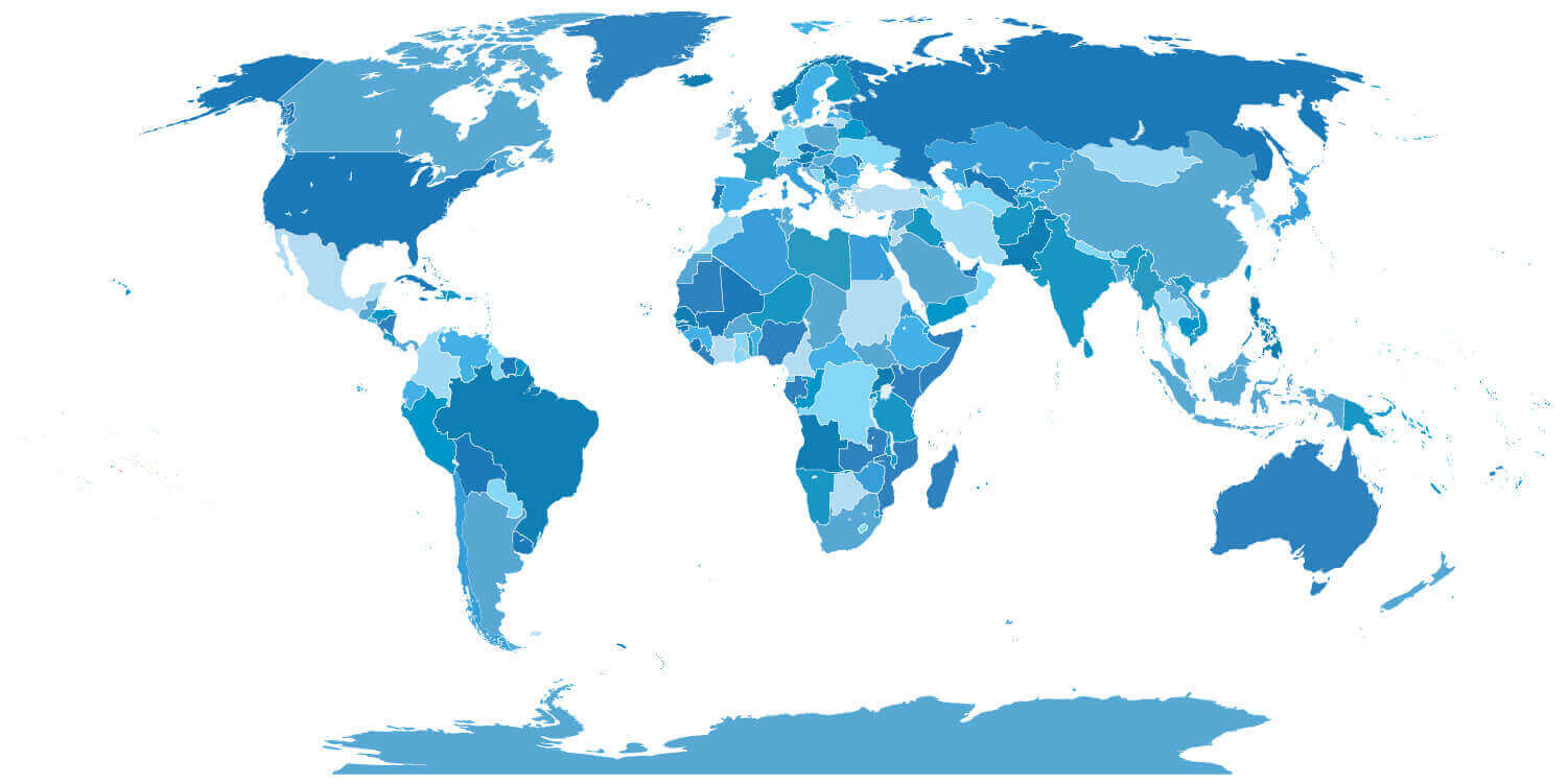 Carte du Monde vierge avec pays
