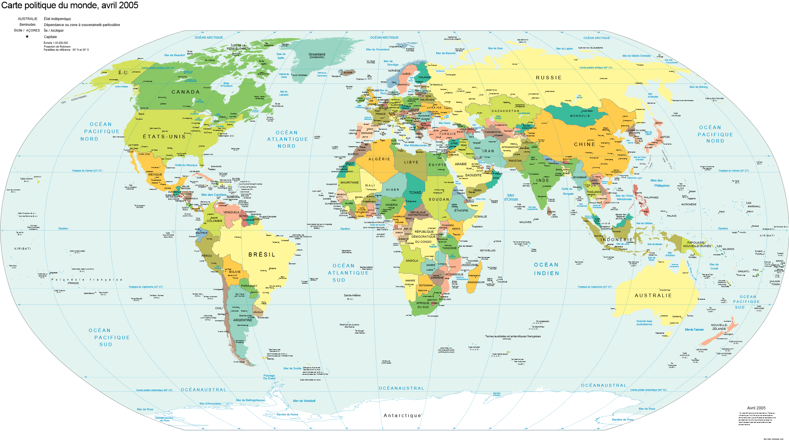 Carte du Monde Politique