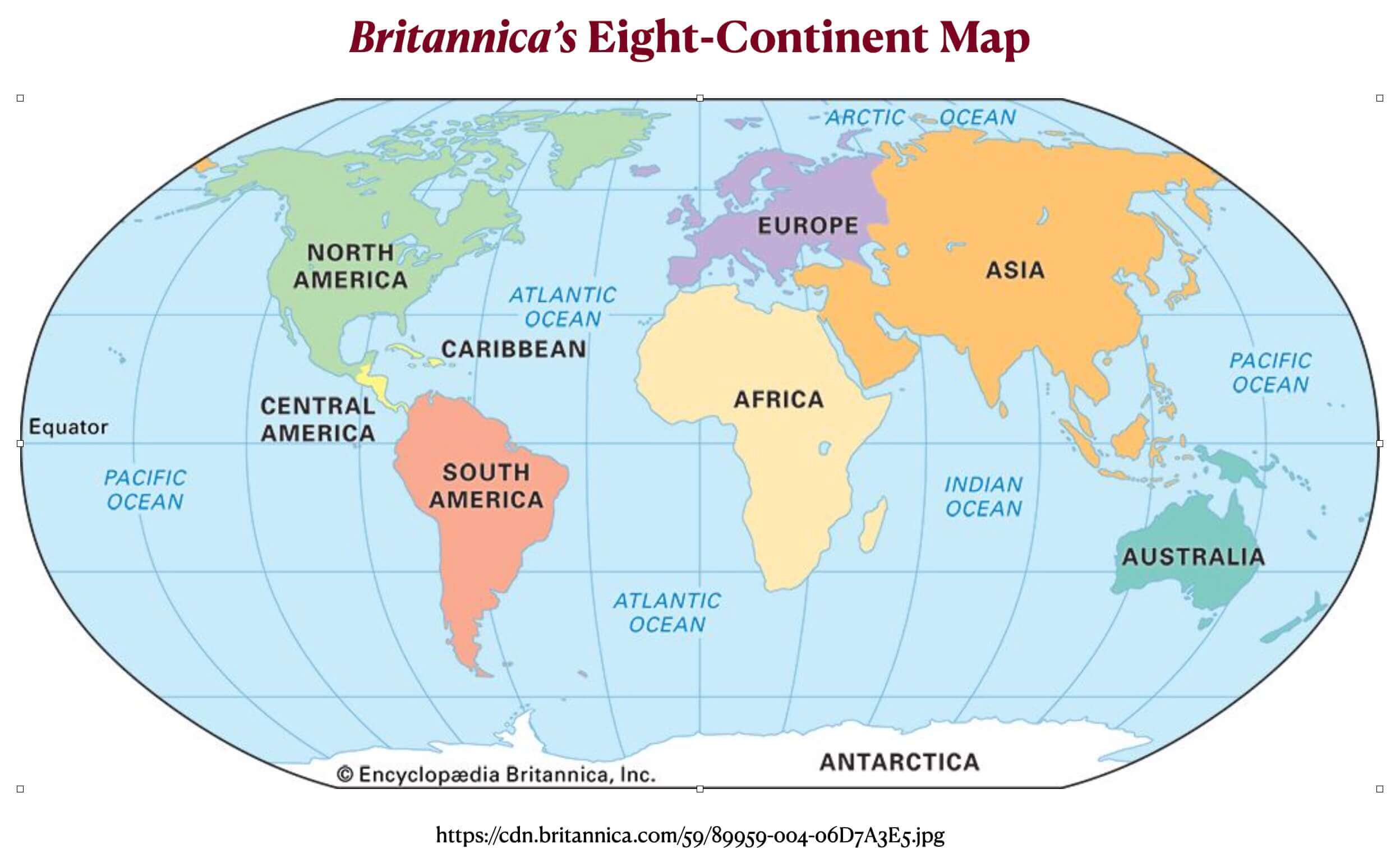 Carte du Monde des sept continents