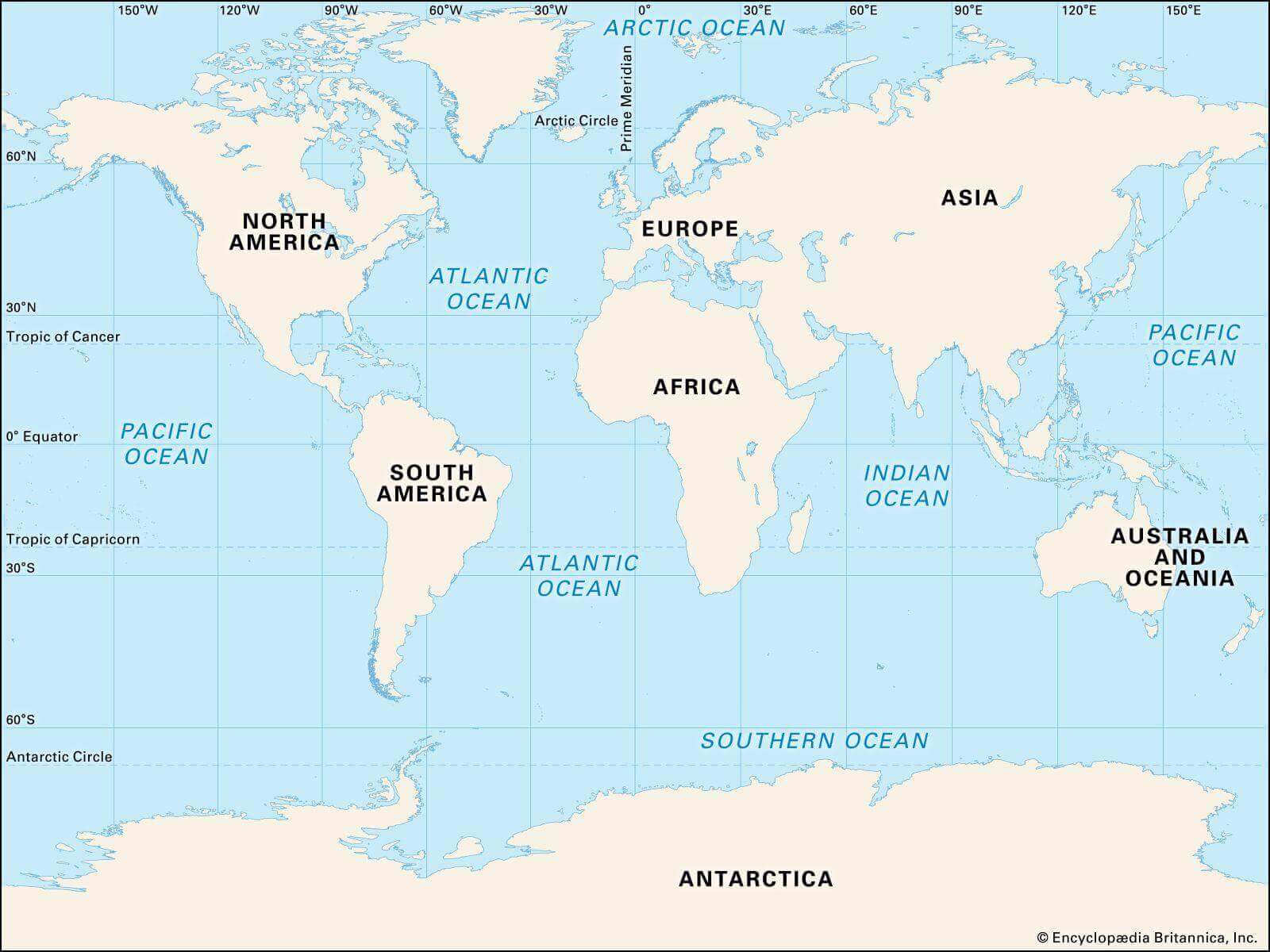 Carte vierge des continents du Monde