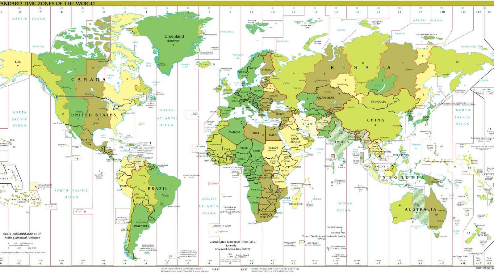 Carte Afrique et Monde des fuseaux horaires