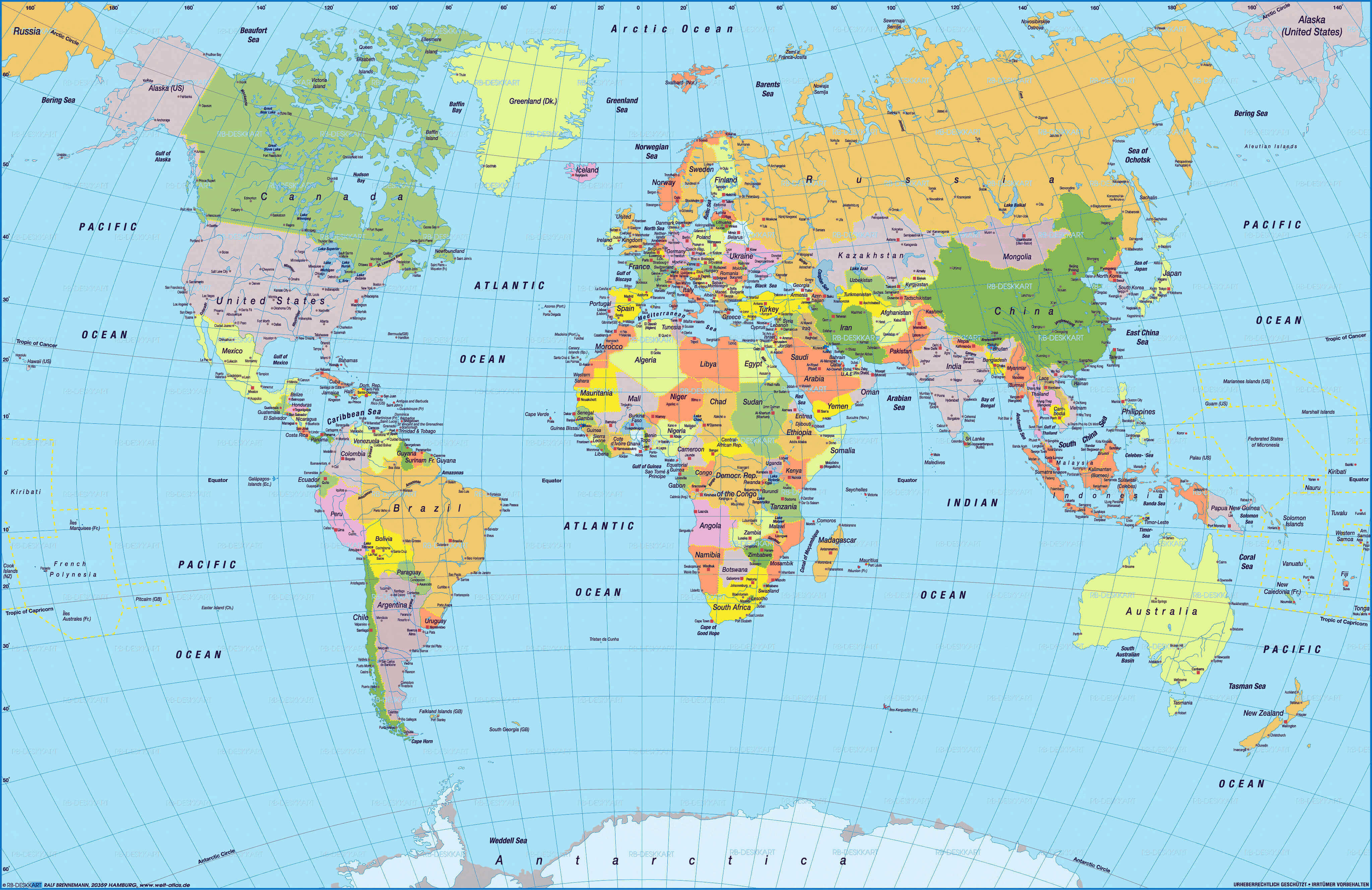 Carte des fuseaux horaires mondiaux longitude latitude