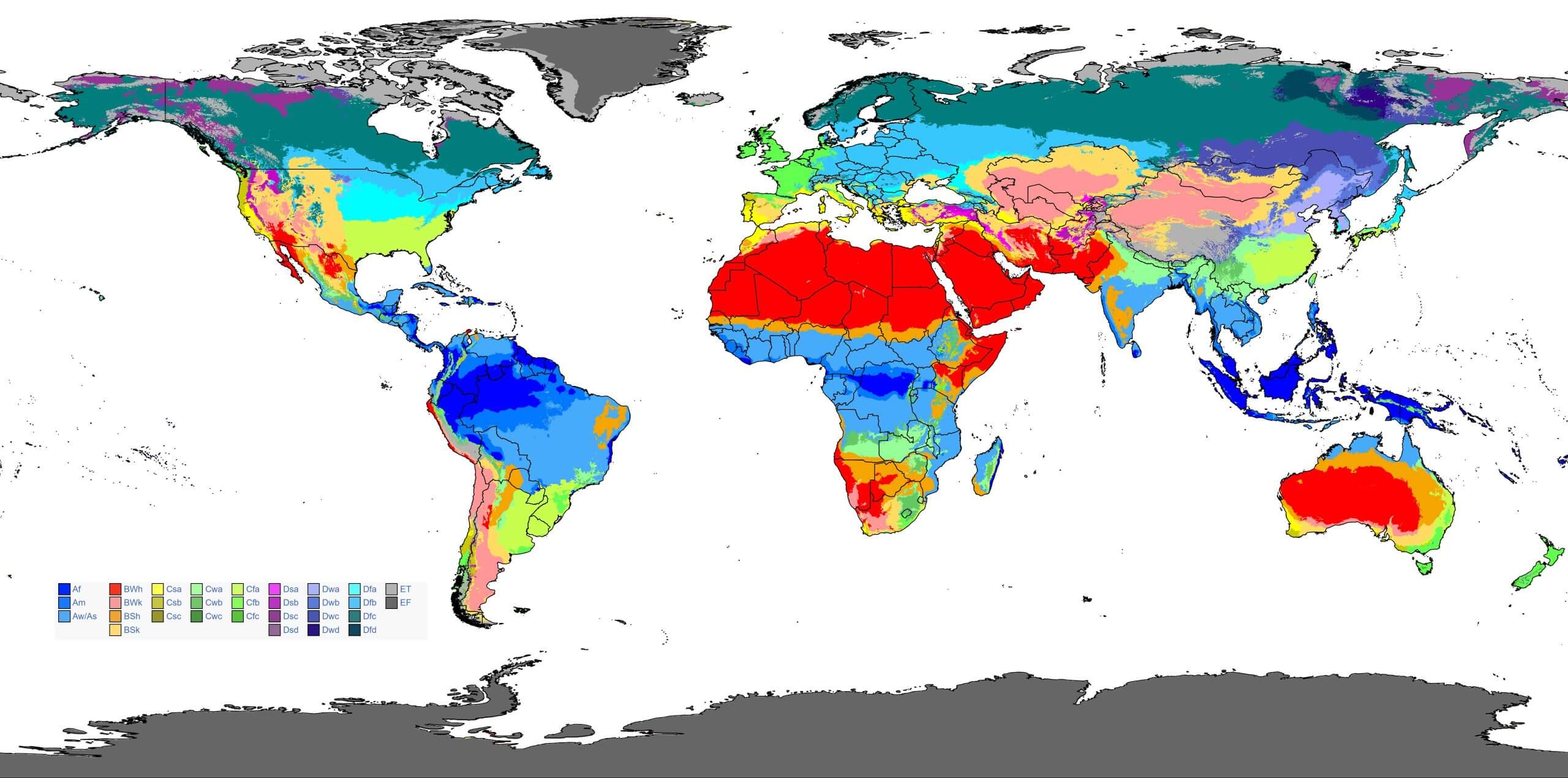 Carte climatique du Monde gratuite