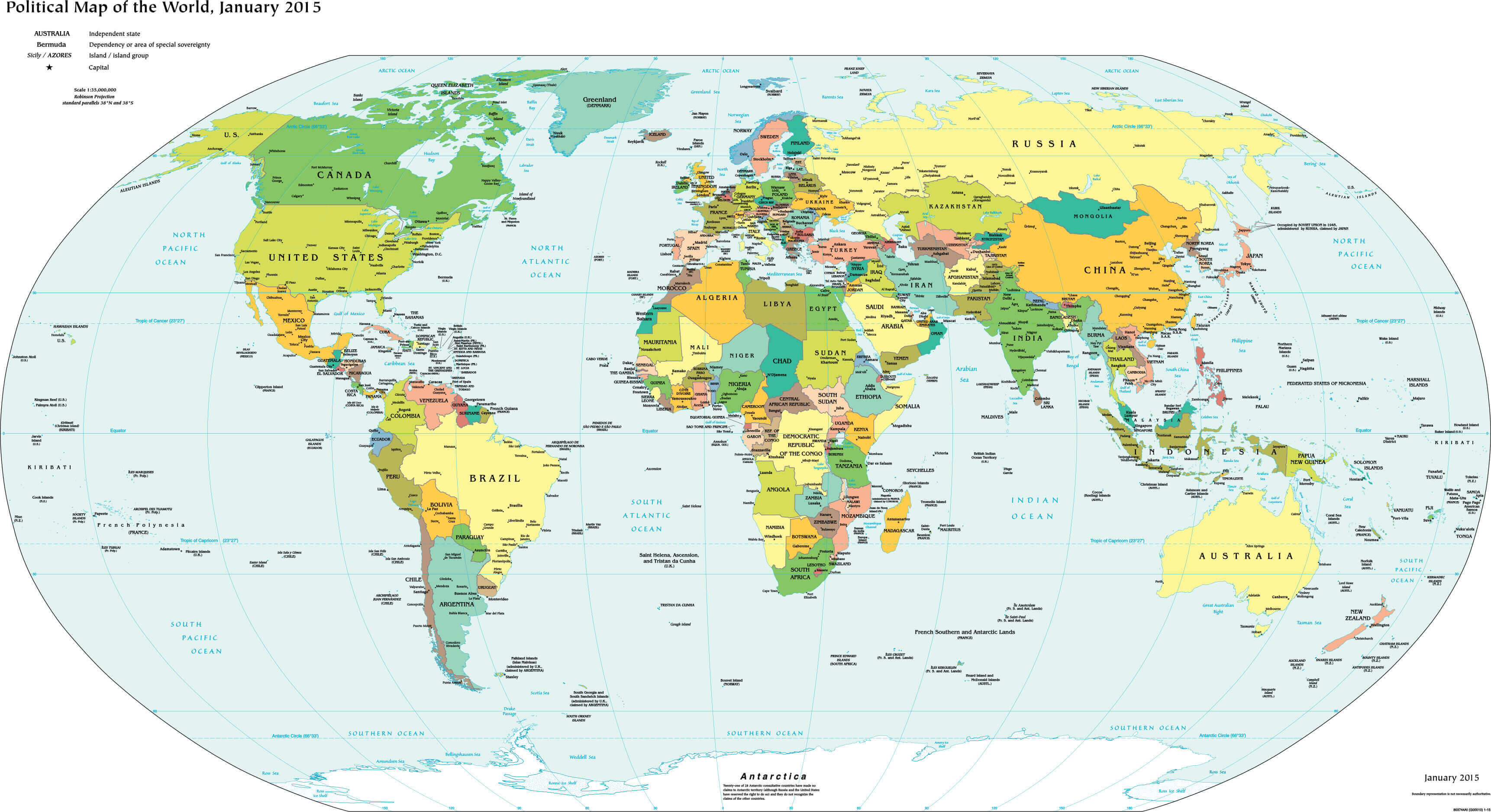 Carte politique du Monde gratuite