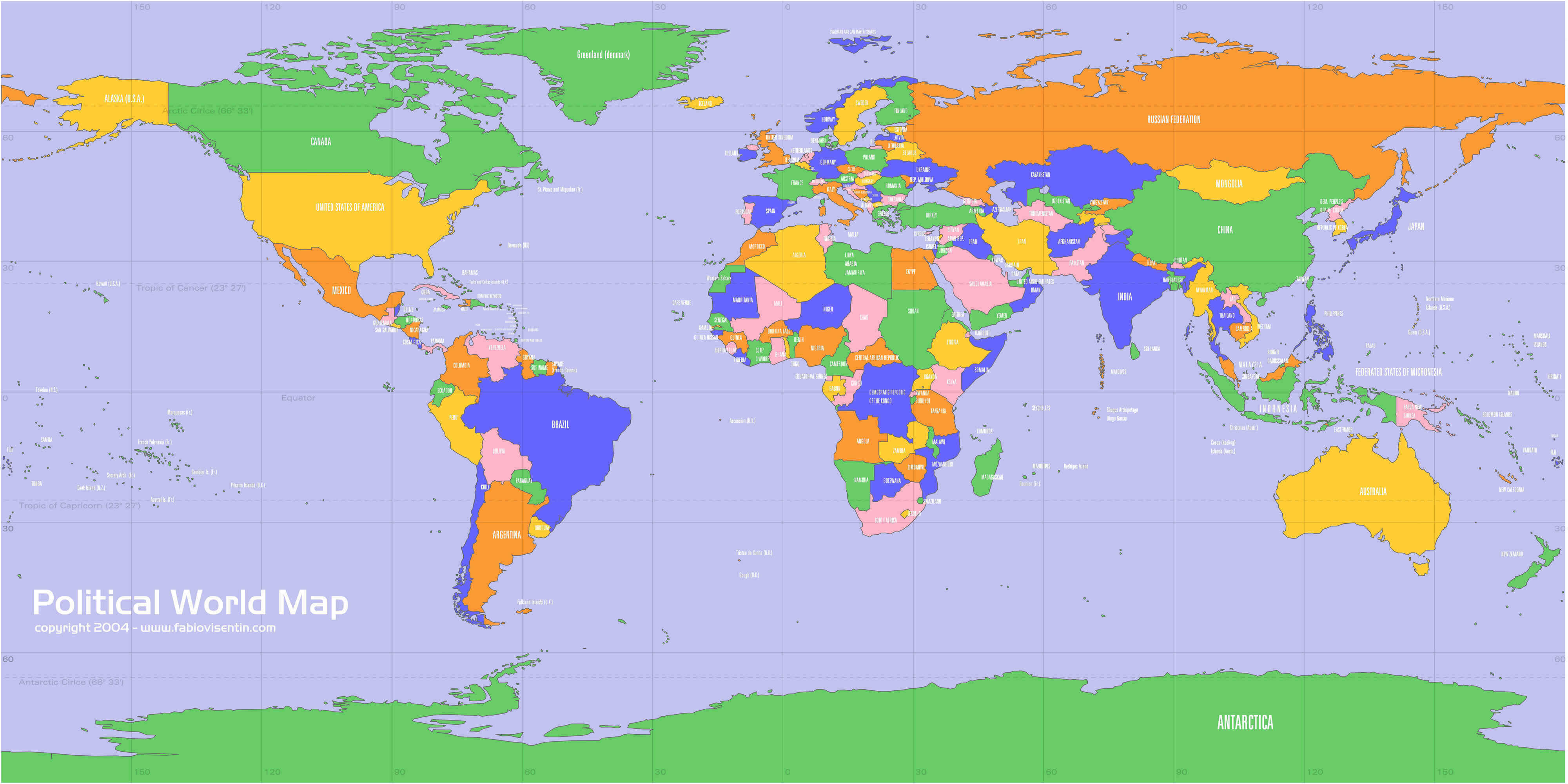 Carte politique du Monde haute resolution gratuite