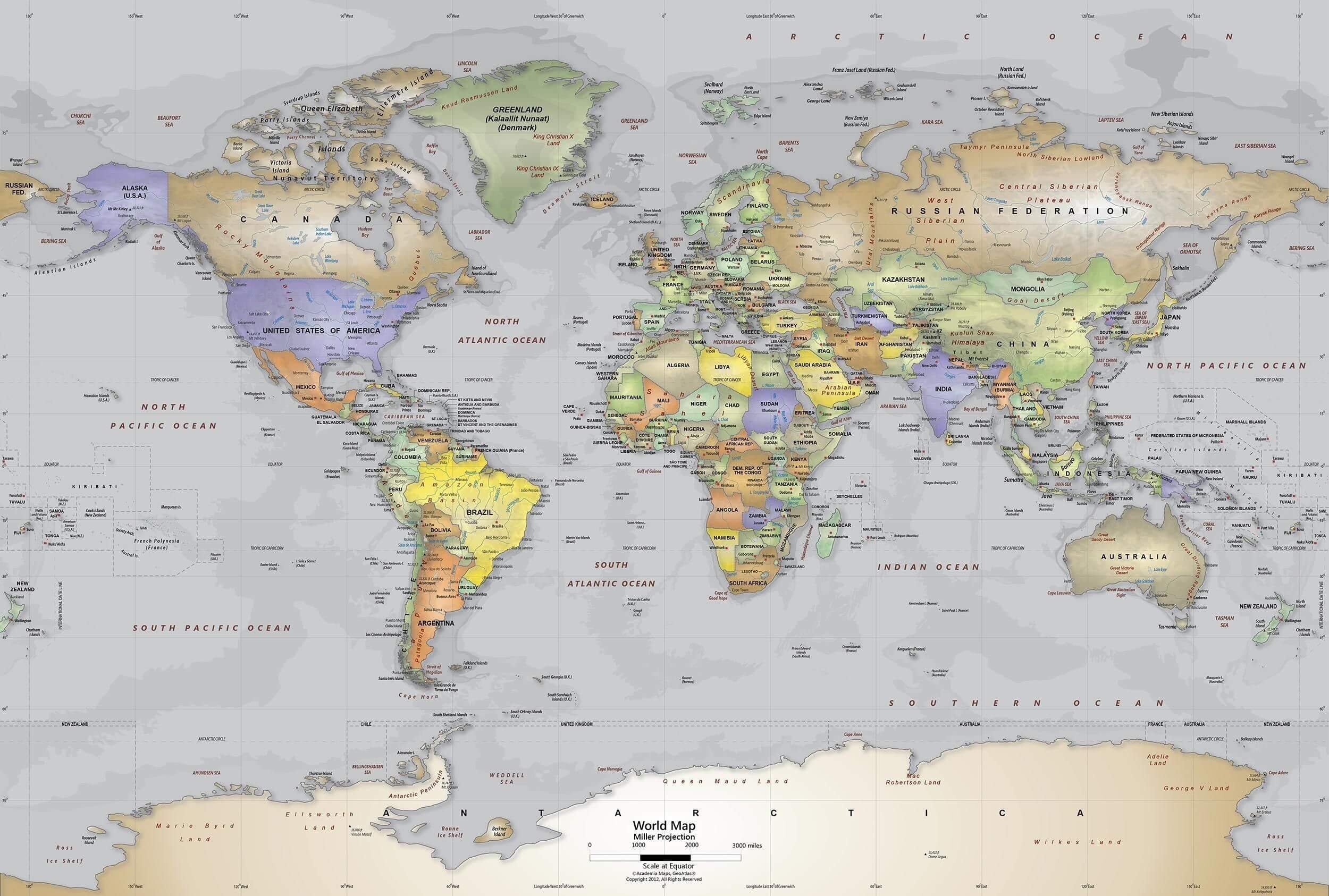 Fond ecran Carte du Monde gratuite haute resolution