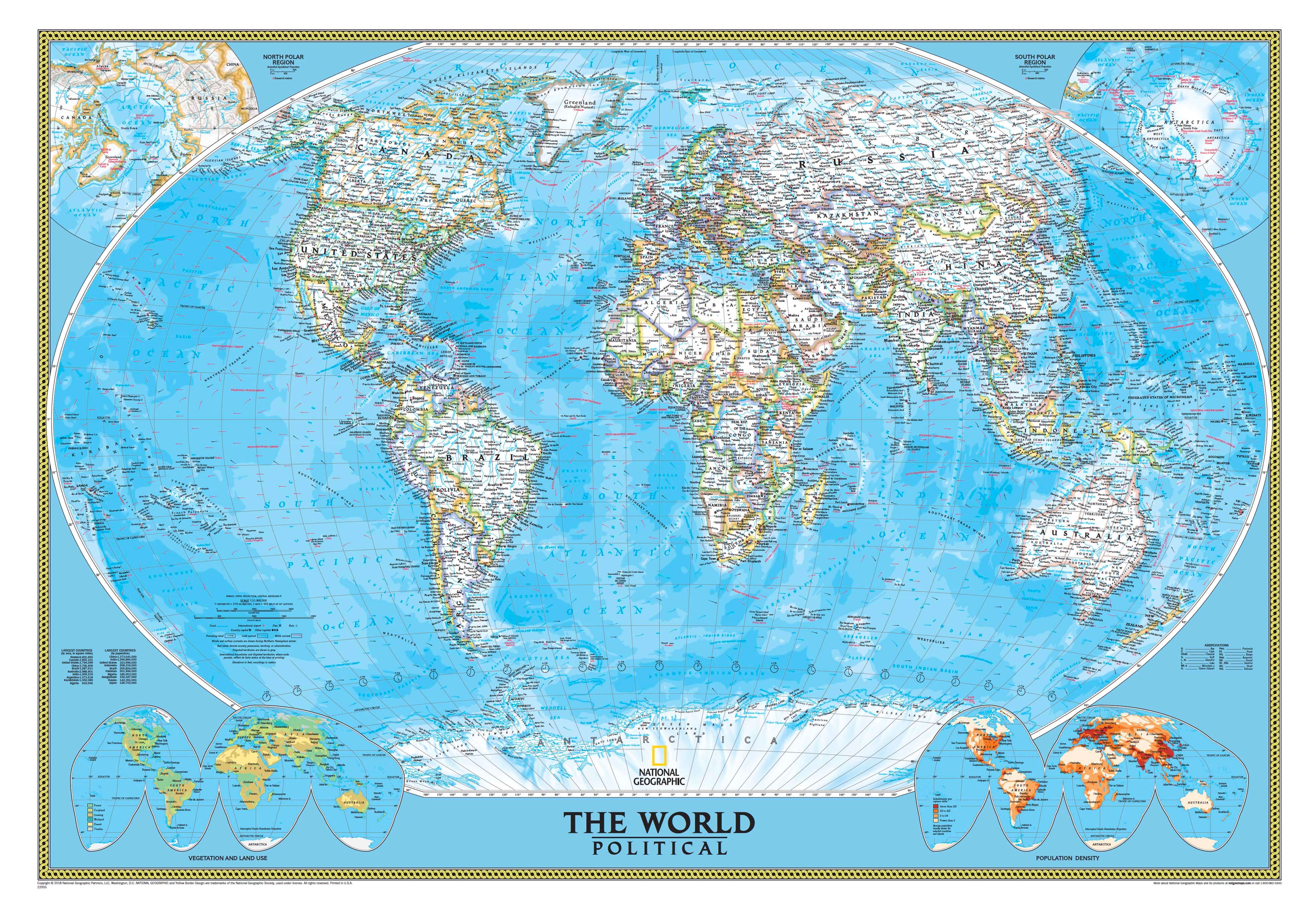 Carte classique du Monde haute resolution