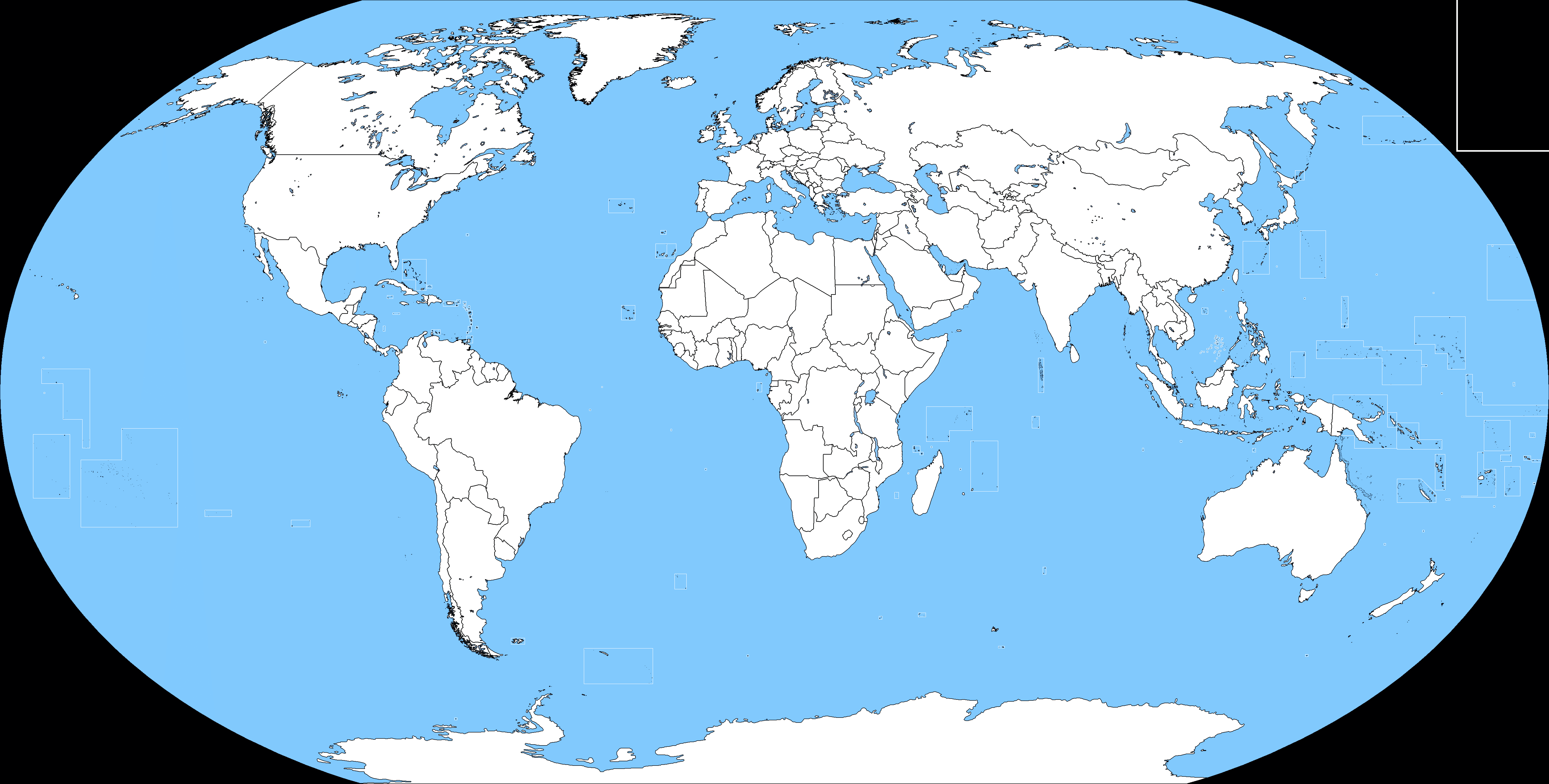 Carte du Monde vierge haute resolution