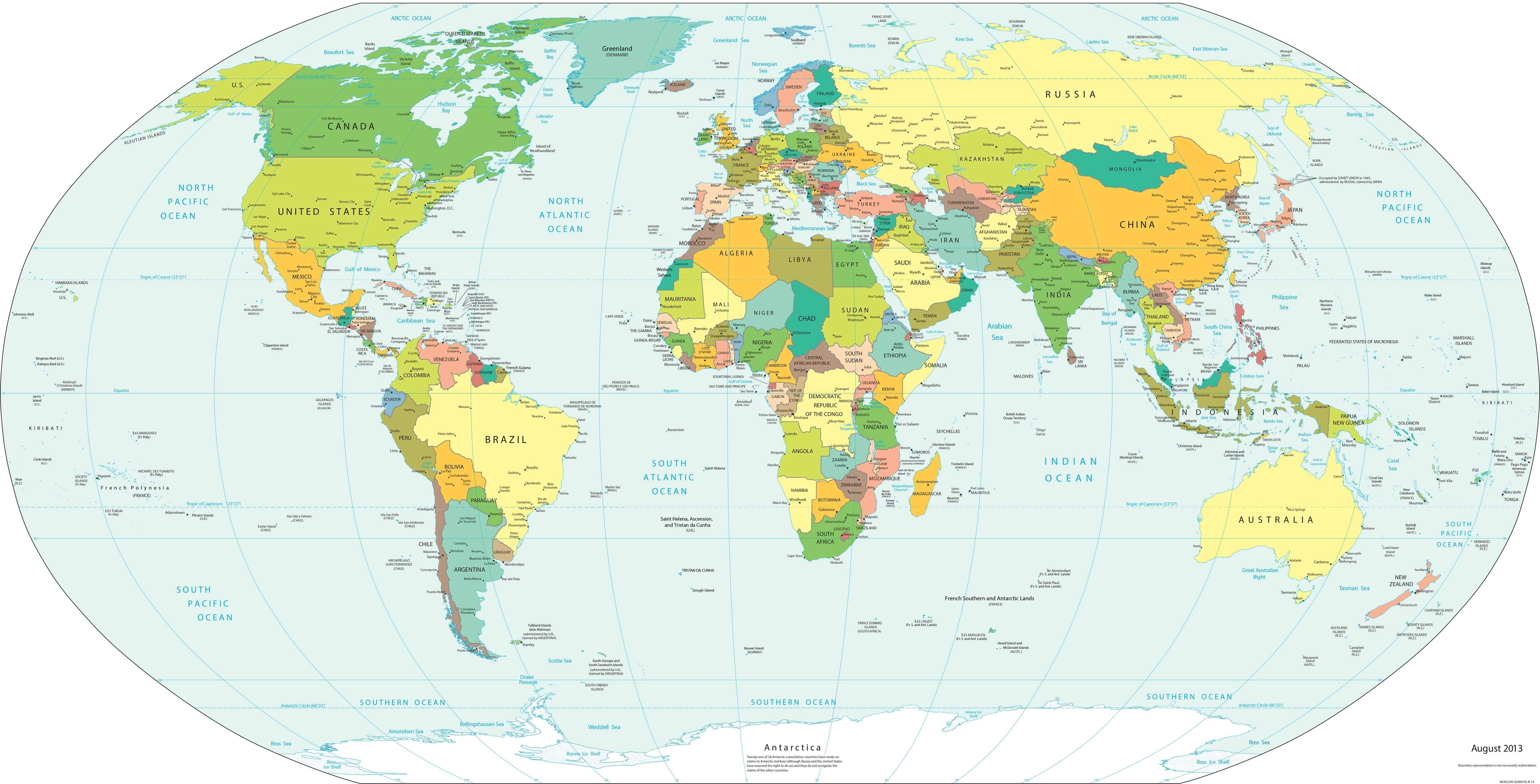 Carte nationale des pays du Monde haute resolution