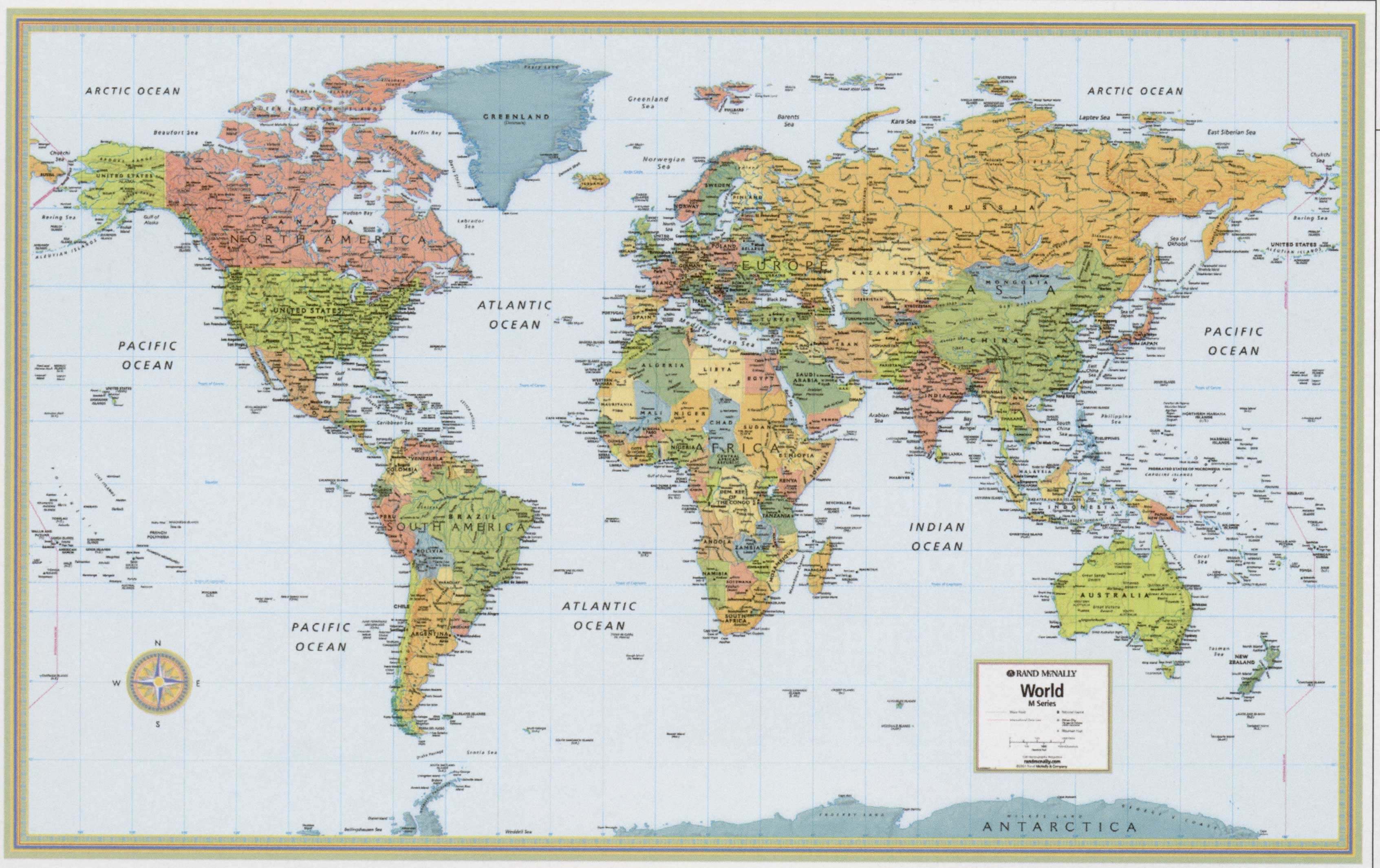 Fond Ecran Carte du Monde haute resolution avec pays