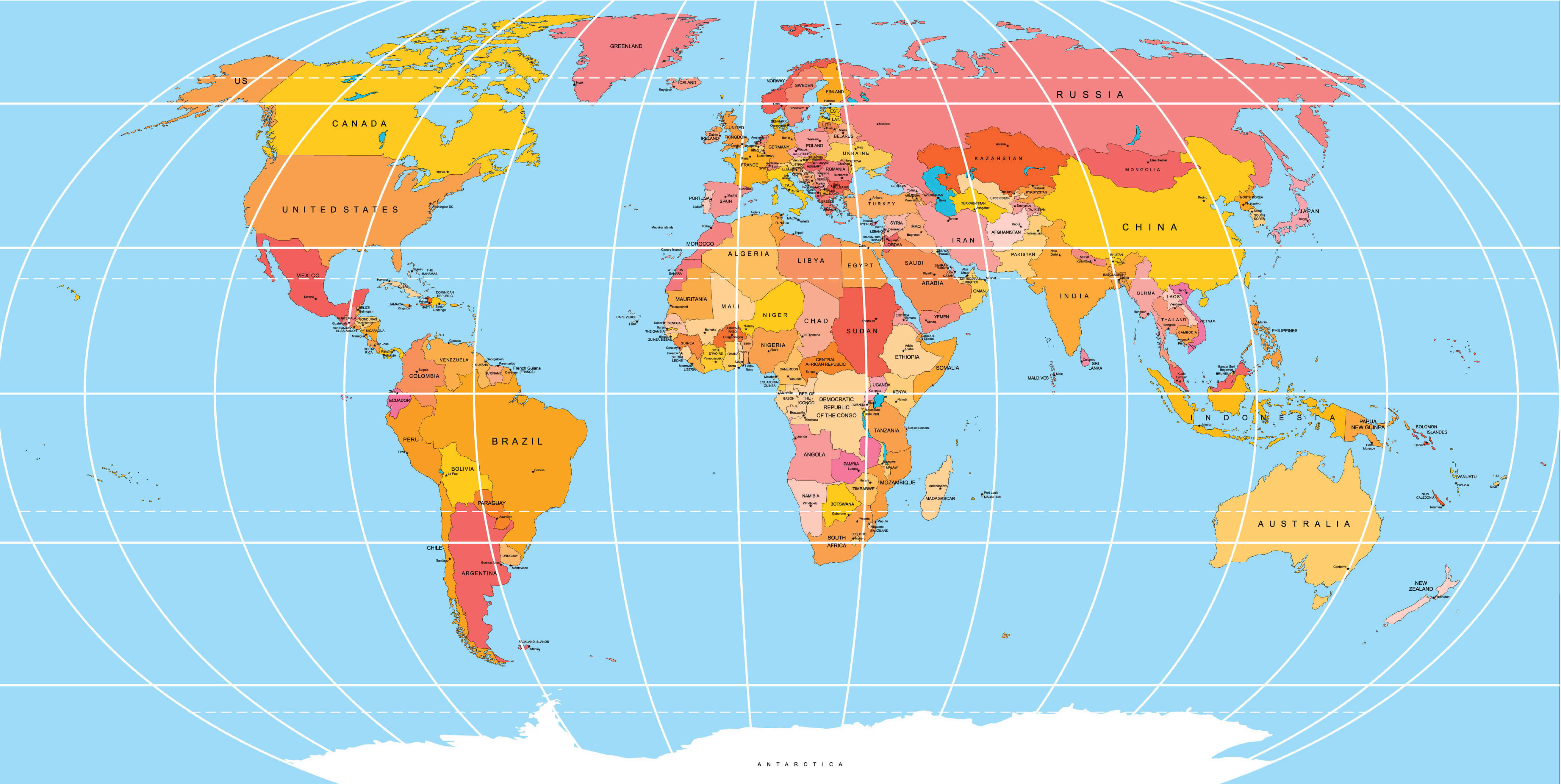 Planisphere politique du Monde haute resolution	