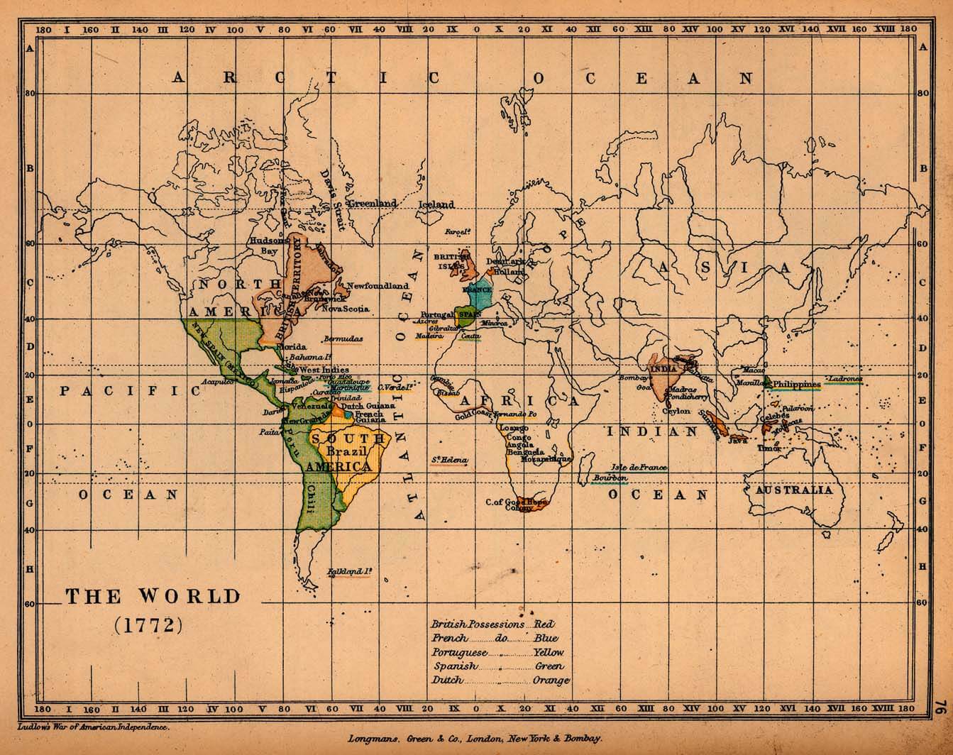 Monde Carte 1772