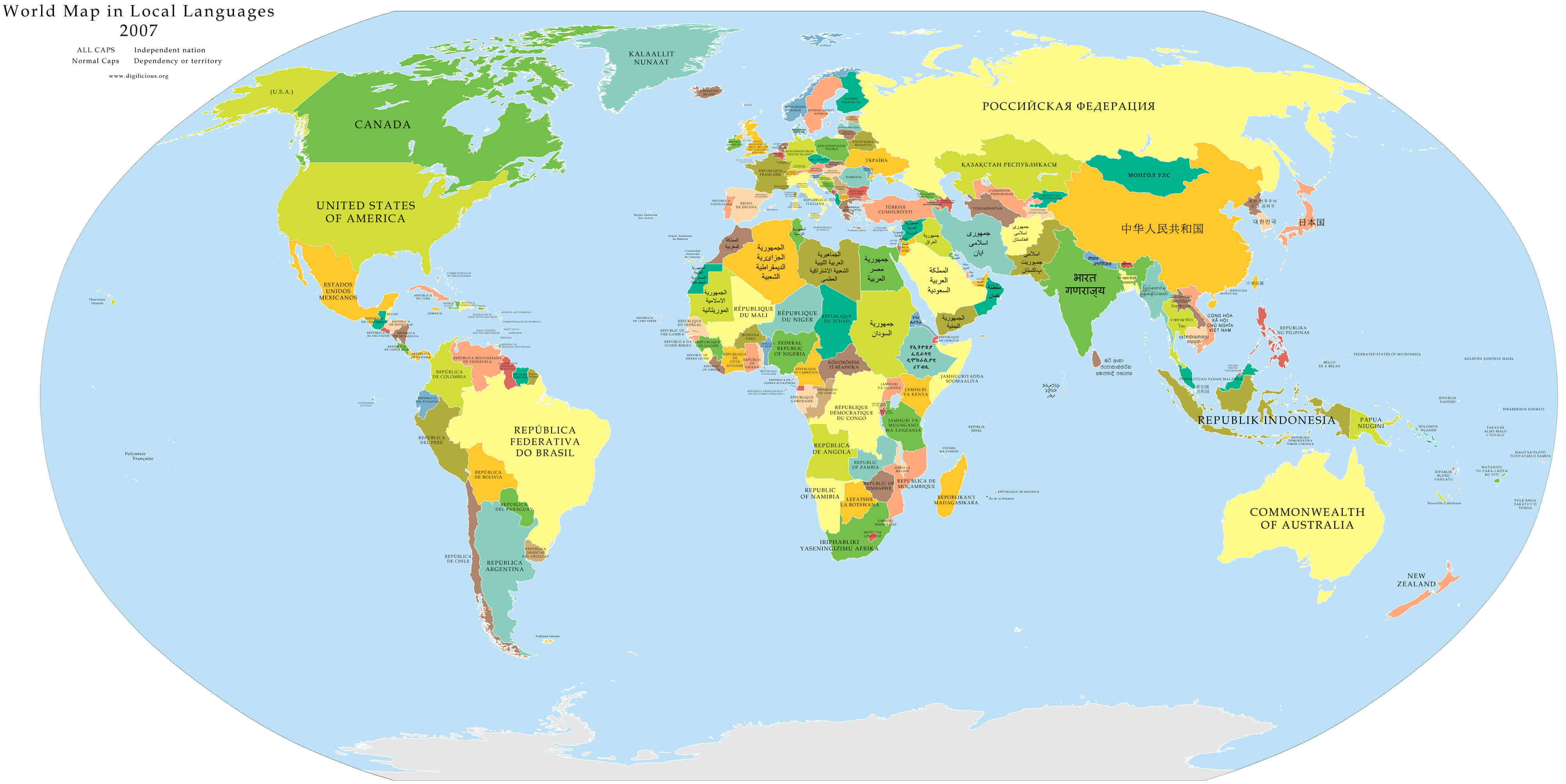 Monde Carte en Langues