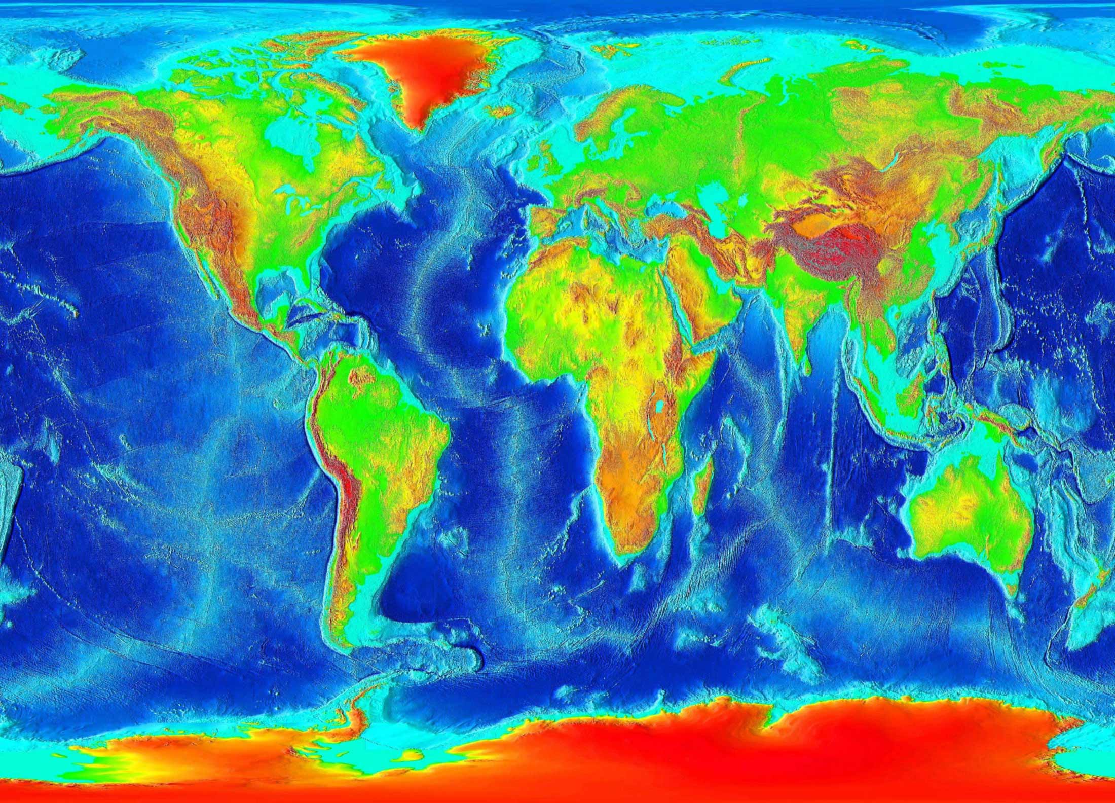 Monde Elevation Carte