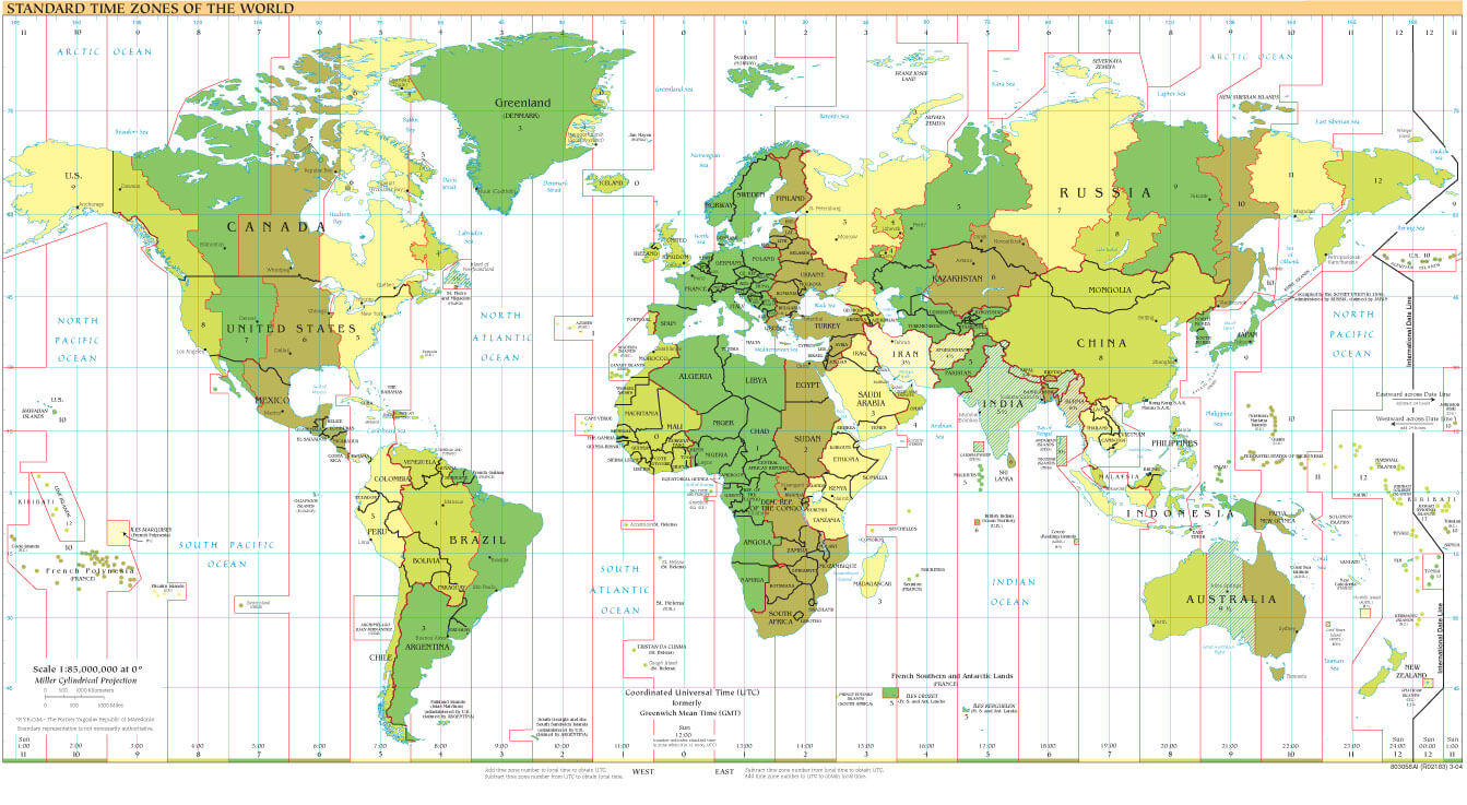 Monde Fuseau Horaires Carte