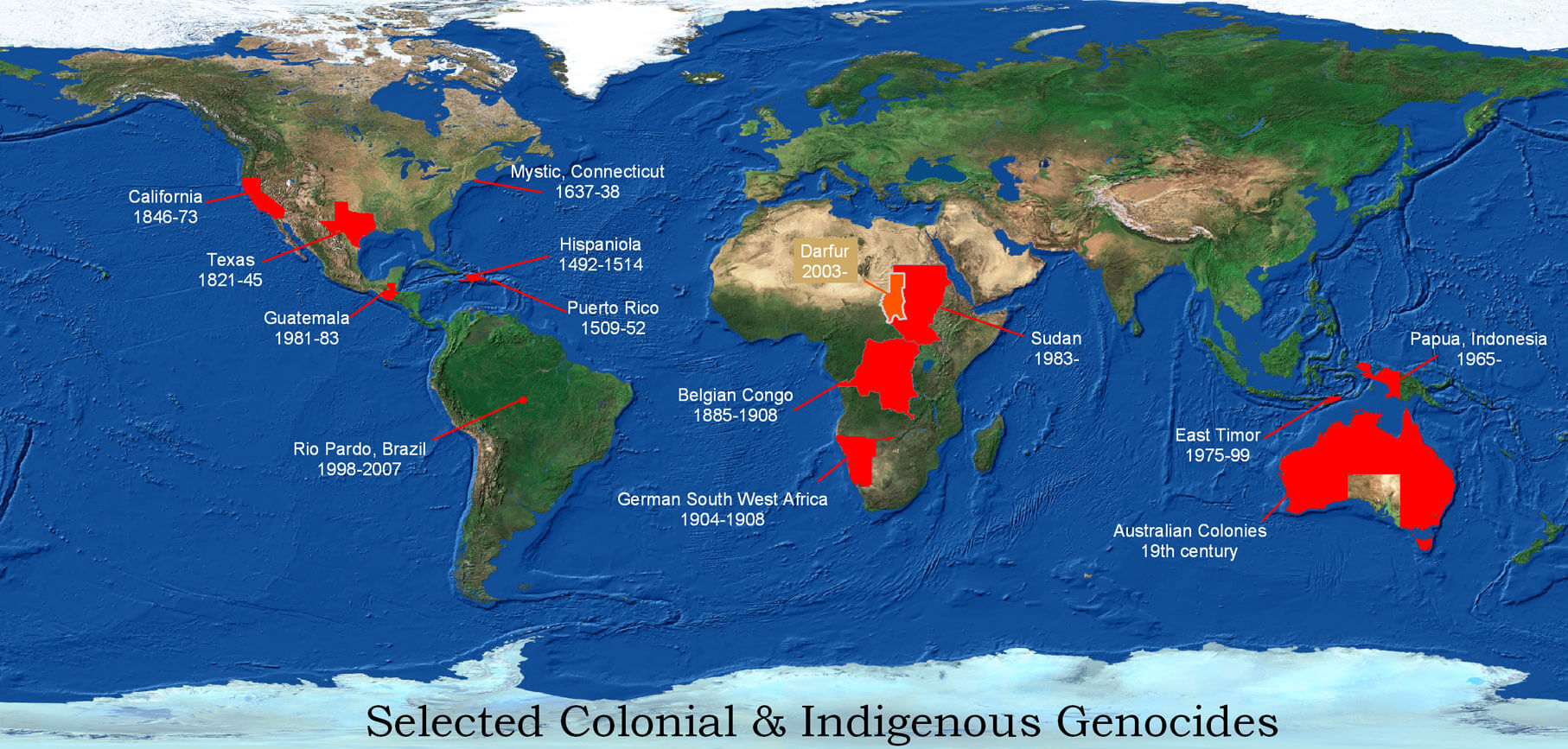 Monde Indigenous Genocide Carte
