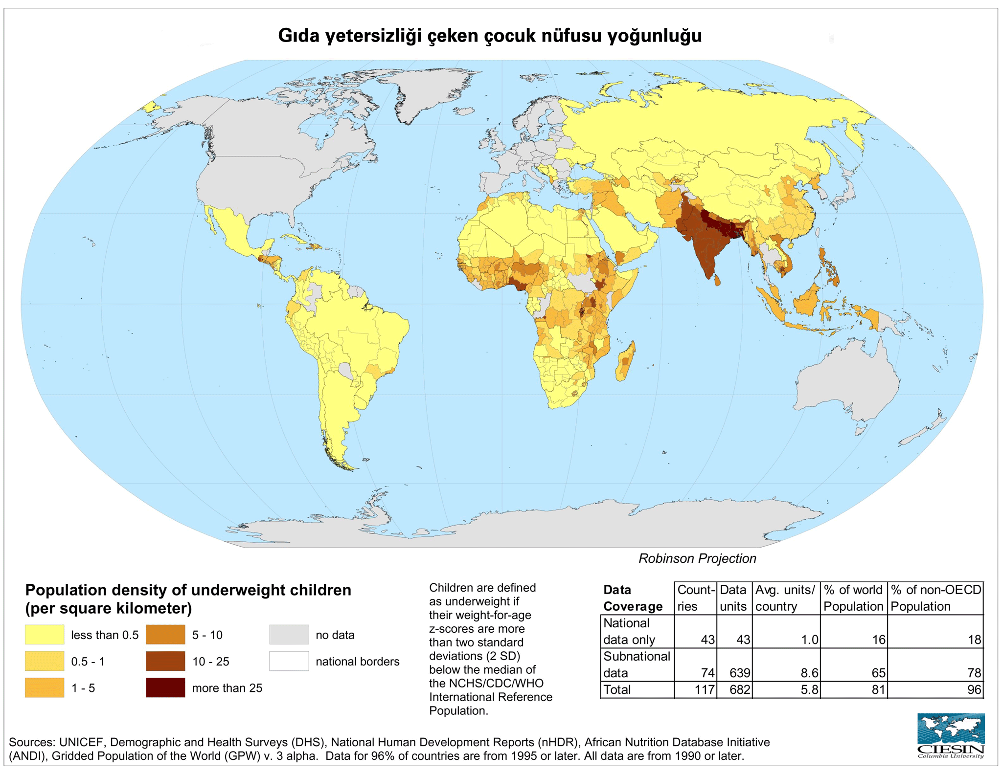 Monde Penurie Alimentaire Carte