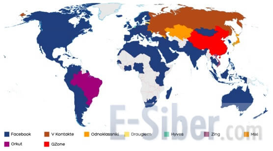 Monde Social Reseau Carte