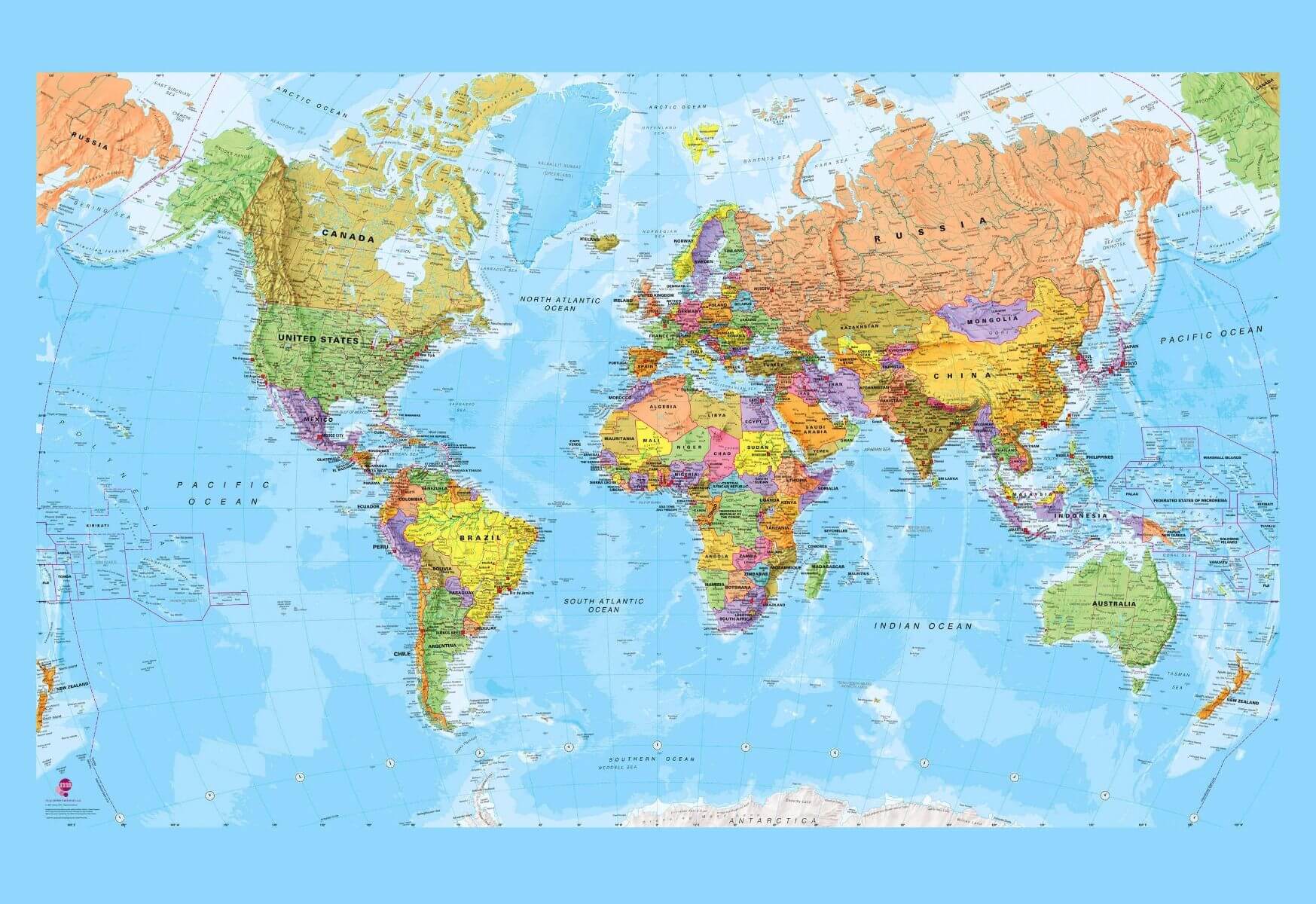 Fond ecran carte politique du Monde