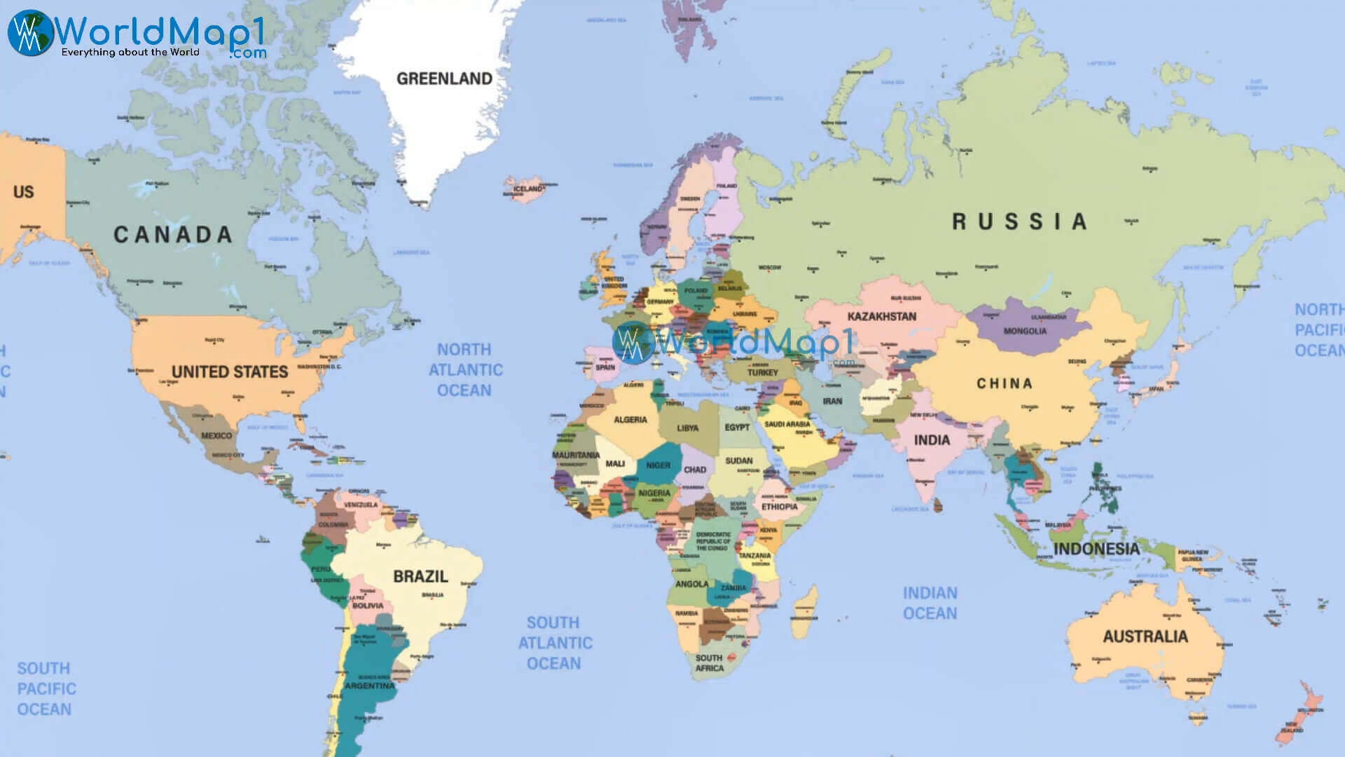 Carte des frontieres internationales des pays du Monde