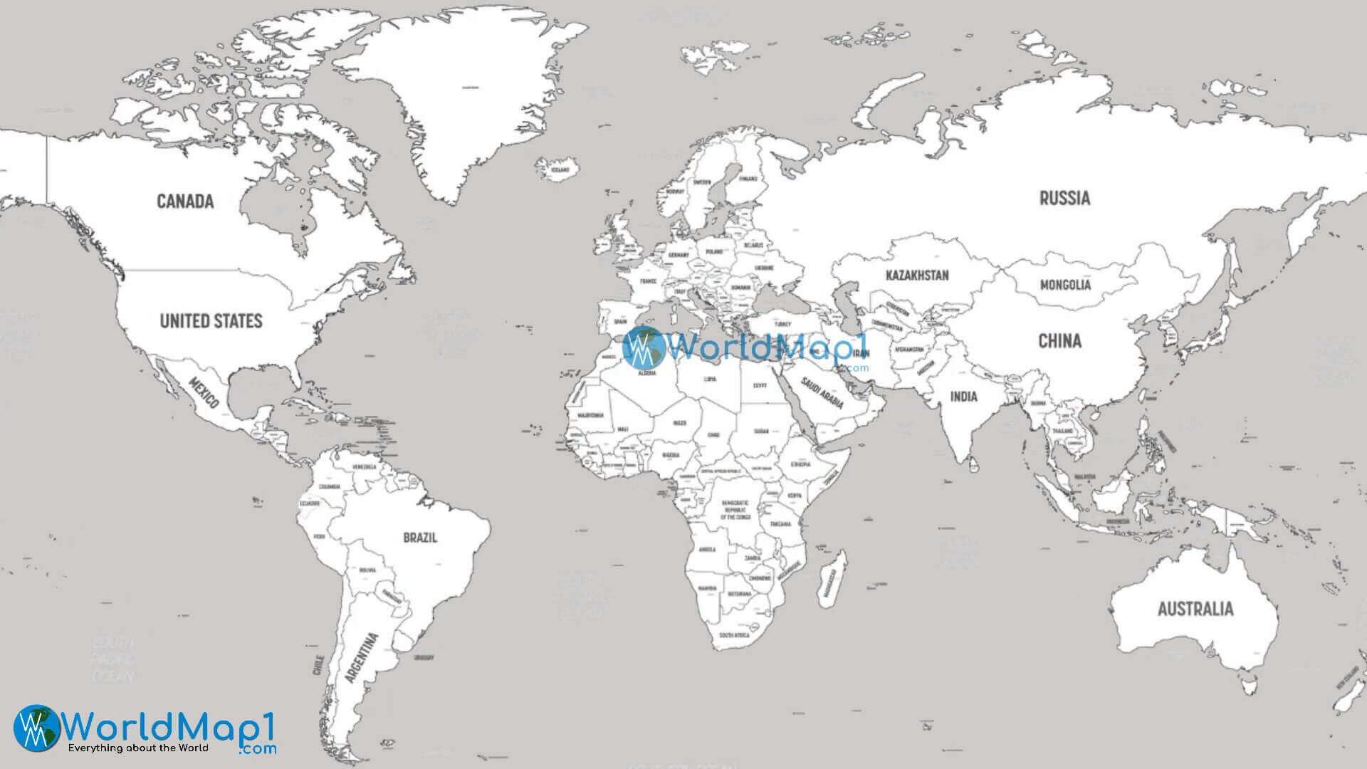 Carte des pays du Monde rayee