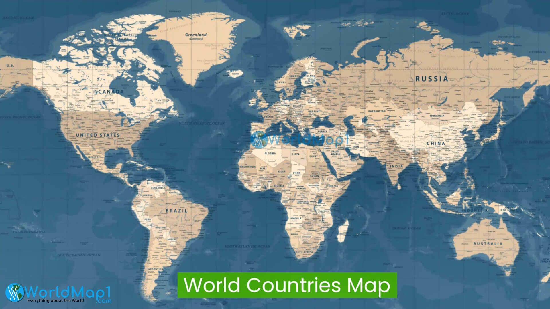 Carte des pays du Monde