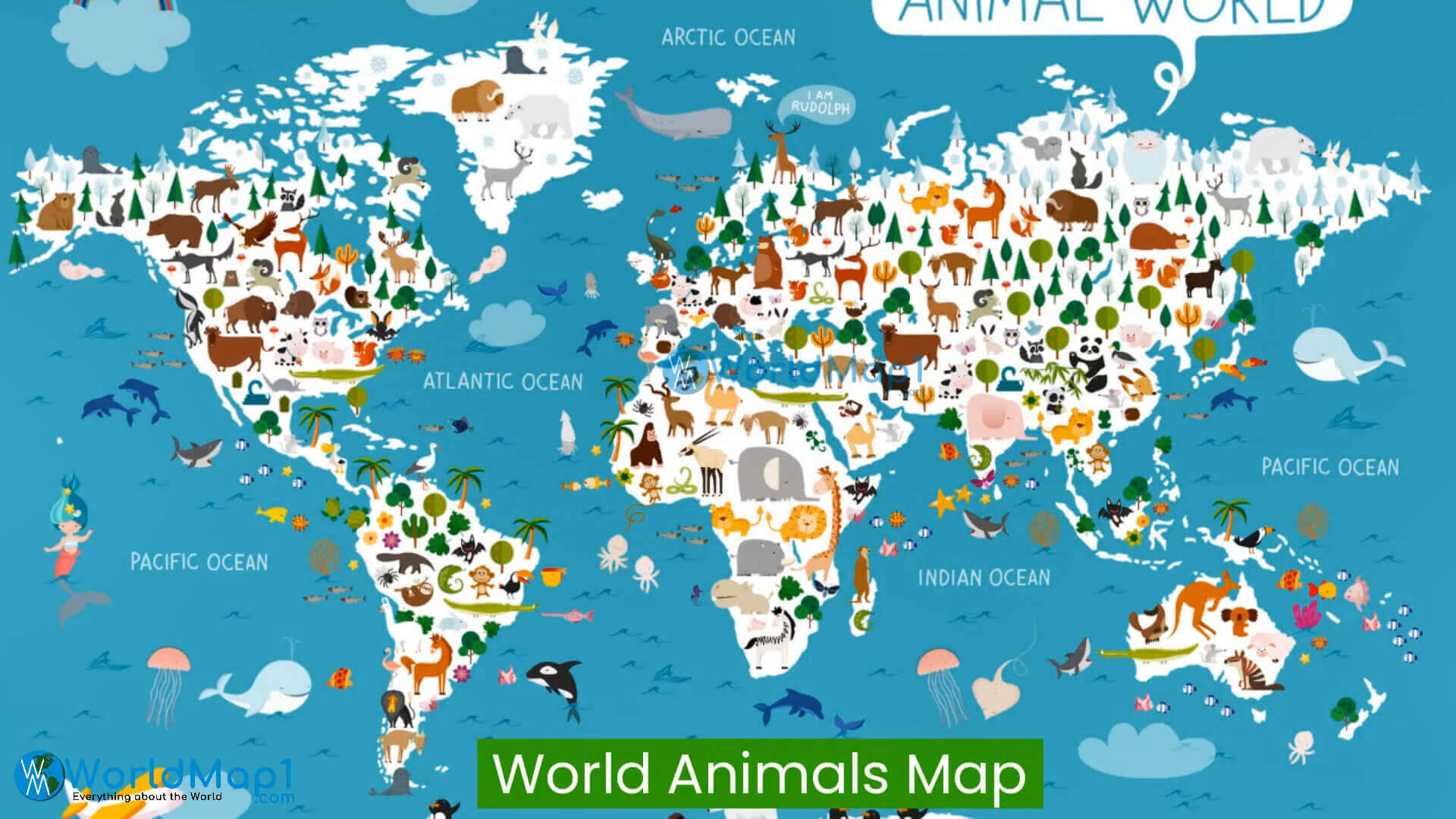 Carte du Monde animaux par pays
