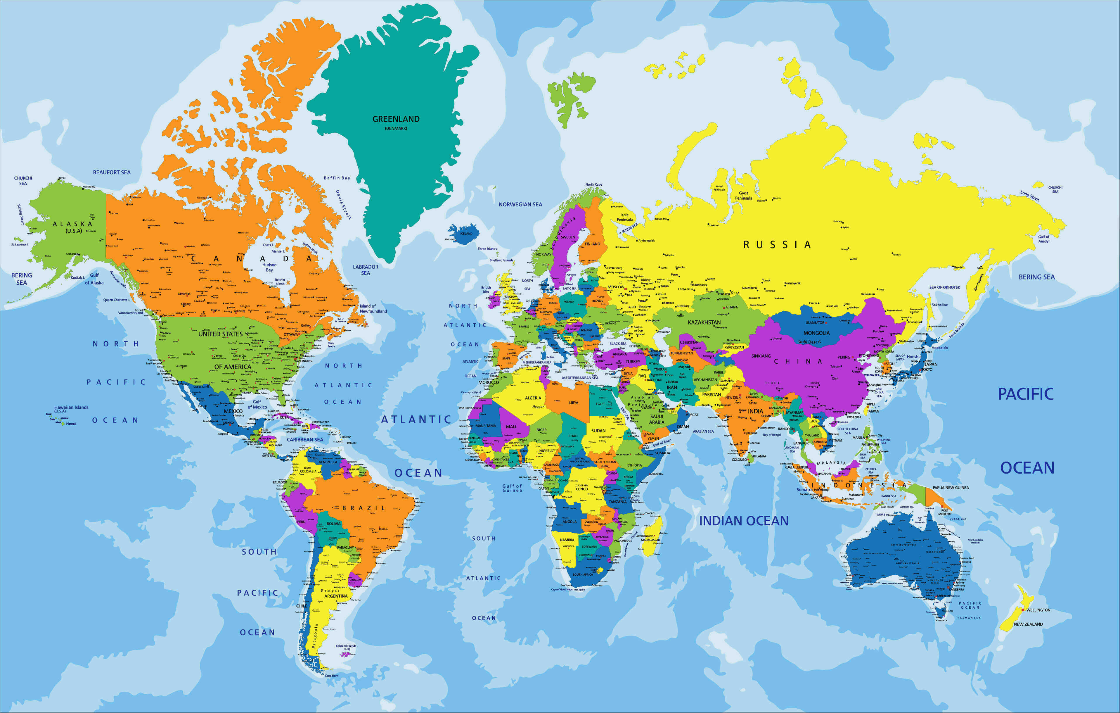 Carte du Monde avec pays