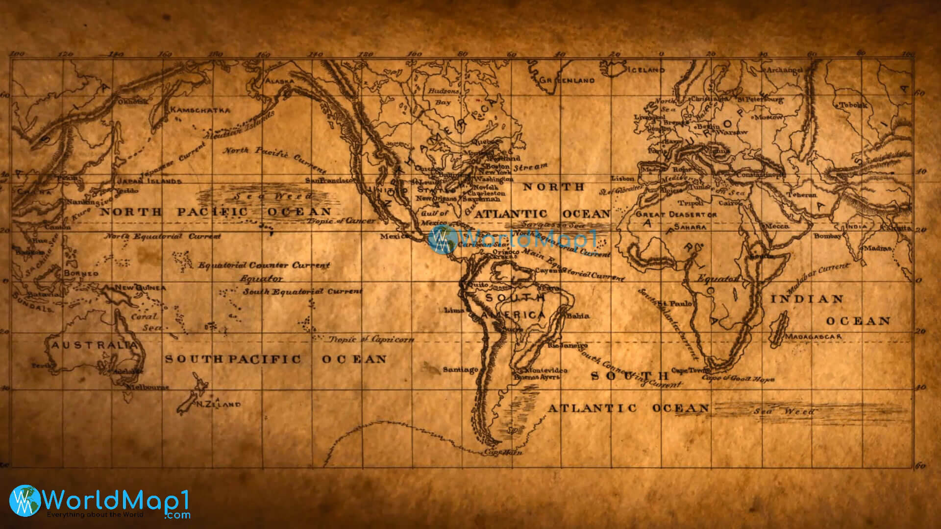 Carte historique des pays du Monde