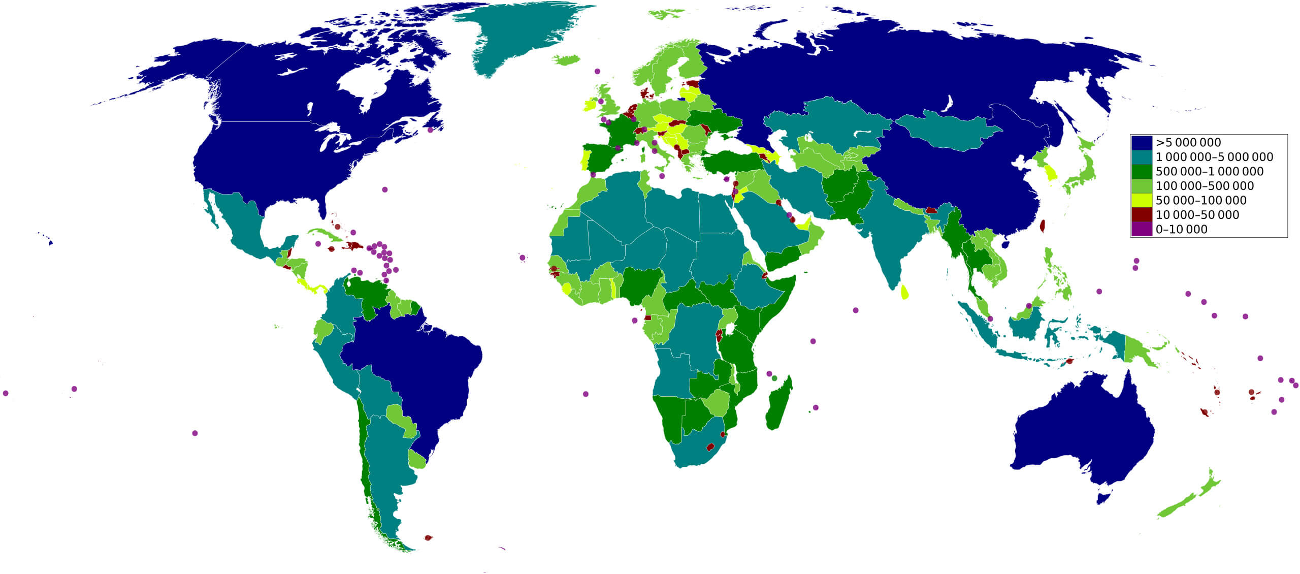 Pays du Monde par superficie